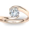 C018 Eleanor Split-shank Diamond Engagement Ring in Rose Gold