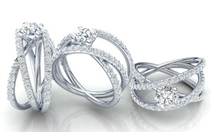 C020 Elena Criss-Cross Diamond Engagement Ring Group Shot