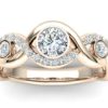 C022 Eleonora Double Infinity Diamond Engagement Ring In Rose Gold