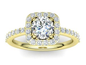 C025 Elga Halo Diamond Engagement Ring In Yellow Gold