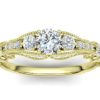 C030 Eliora Vintage Engagement Ring In Yellow Gold