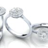 C033 Elise Halo Diamond Engagement Ring Group Shot