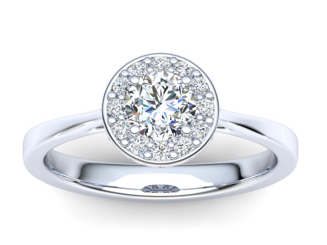 C033 Elise Halo Diamond Engagement Ring