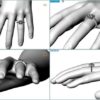 C025 Elga Halo Diamond Engagement Ring On-Finger View