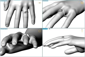 C018 Eleanor Swirl Engagement Ring Finger View