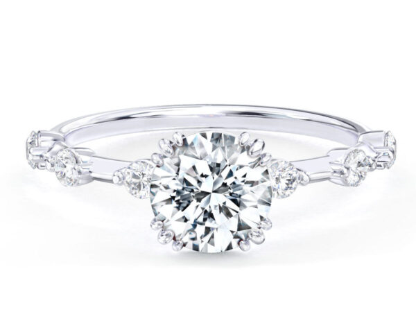 L0071 Eleri Accent Diamond Engagement Ring in White Gold Title