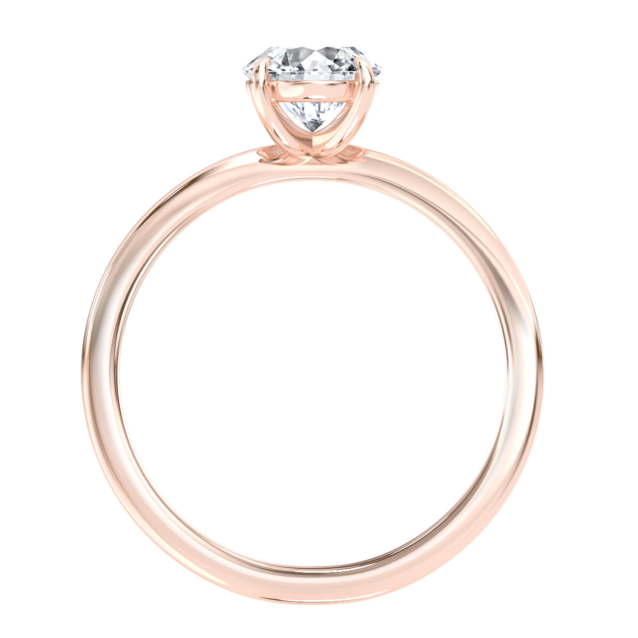 L0075 Eleanor Solitaire Diamond Engagement Ring in Rose Gold Sideview L0075 Eleanor Solitaire Diamond Engagement Ring in Rose Gold Sideview