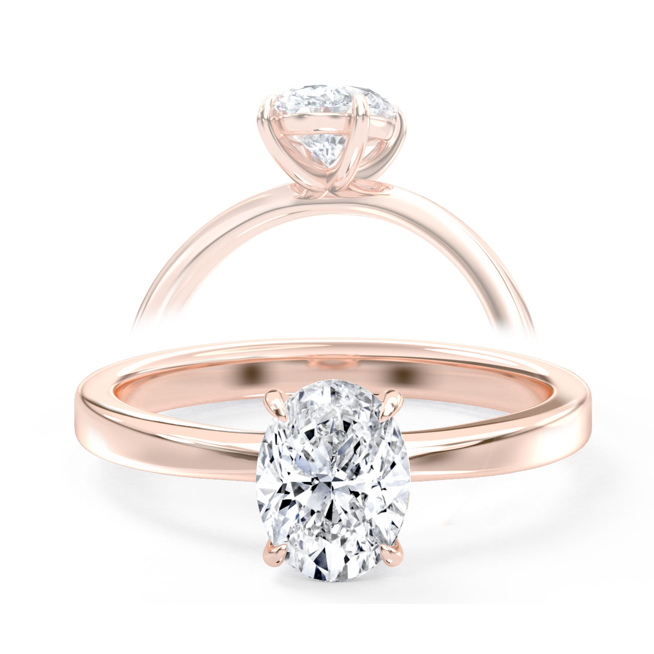 L0075 Eleanor Solitaire Diamond Engagement Ring in Rose Gold L0075 Eleanor Solitaire Diamond Engagement Ring in Rose Gold
