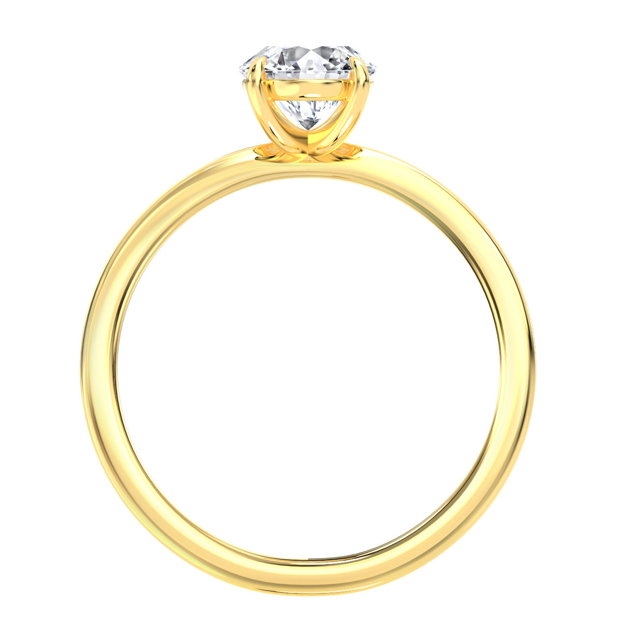 L0075 Eleanor Solitaire Diamond Engagement Ring in Yellow Gold Sideview L0075 Eleanor Solitaire Diamond Engagement Ring in Yellow Gold Sideview