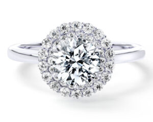 L0101 Elise Halo Diamond Engagement Ring in White Gold Title