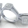 C046 Ellery Cushion Cut Engagement Ring Group Shot