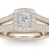 C046 Ellery Cushion Cut Engagement Ring In Rose Gold