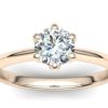 C047 Elliana Solitaire Engagement Ring In Rose Gold