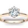 C047 Elliana Solitaire Engagement Ring In Rose Gold