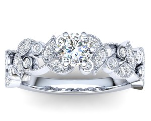 C053 Elorie Floral Engagement Ring