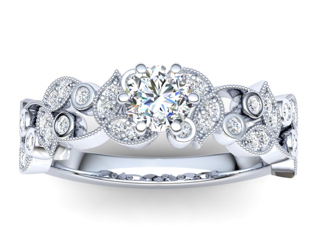 C053 Elorie Floral Engagement Ring