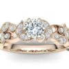 C053 Elorie Floral Engagement Ring in Rose Gold