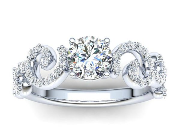 C070 Emelia Pave Diamond Engagement Ring