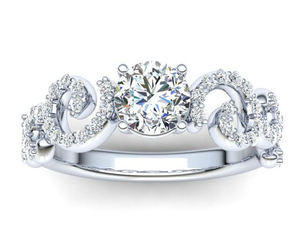 C070 Emelia Pave Diamond Engagement Ring