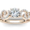 C070 Emelia Pave Diamond Engagement Ring In Rose Gold