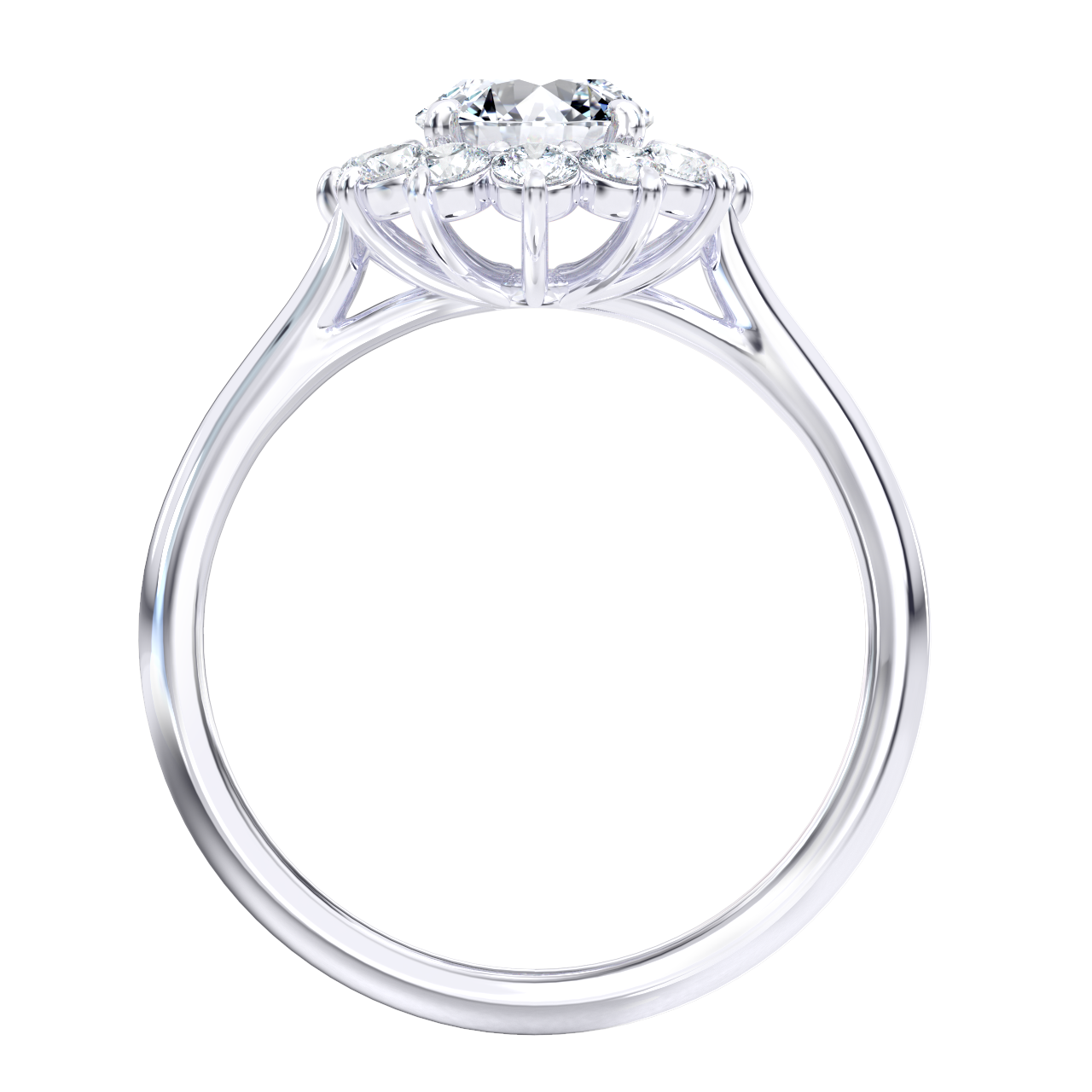 L0032 Elva Halo Diamond Engagement Ring in White Gold