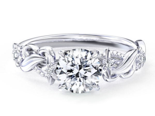 L0039 Jadean Accent Diamond Engagement in White Gold