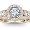 C077 Emilia Diamond Engagement Ring in Rose Gold