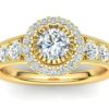 C077 Emilia Diamond Engagement Ring in Yellow Gold
