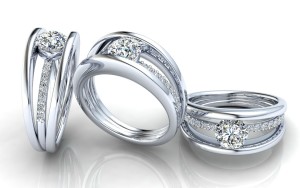 C168 Fergie Triple-Shank Engagement Ring Multi-Angle View