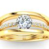 C168 Fergie Triple-Shank Engagement Ring In Yellow Gold