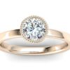 C181 Finlay Bezel Engagement Ring In Rose Gold
