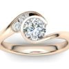 Finlee Bezel-Style Engagement Ring In Rose Gold