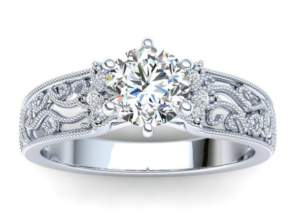 W002 Jacaranda Filigree Engagement Ring