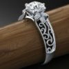 W002 Jacaranda Filigree Engagement Ring