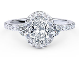 C210 Jacquine Three Stone Engagement Ring