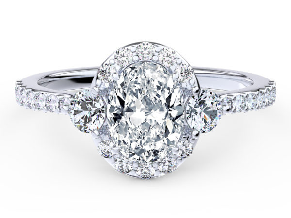 C210 Jacquine Three Stone Engagement Ring