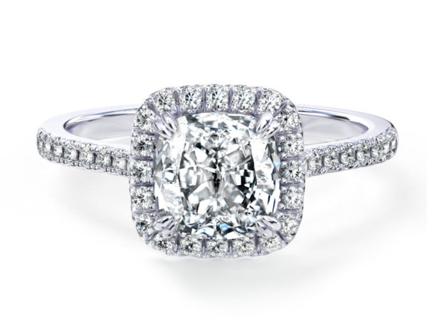 L0048 Bianca Halo Diamond Engagement in White Gold