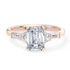 A1049 Janelle Three-Stone Diamond Engagement in Rose Gold