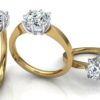 Janet - Vintage two-tone diamond engagement ring