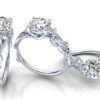 Jadean Floral Motif Engagement Ring