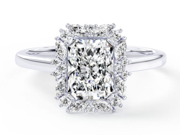 L0094 Janine Halo Diamond Engagement in White Gold Title