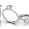 Multi-view of our Jania diamond twisted shank oval engagement ring.