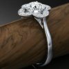 W050 Floral Halo Diamond Engagement Ring - Perspective View