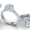 W055 Idina Halo Wedding Set Multi Angle View