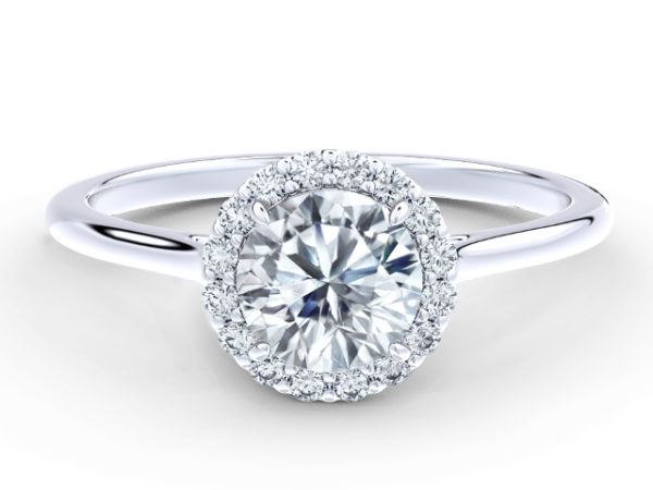 W70 Classic Diamond Halo Engagement Ring