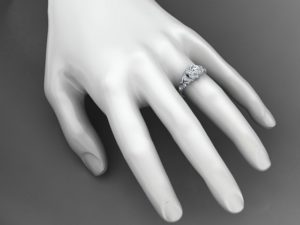 C350 Idra Filigree Engagement Ring On-Hand View