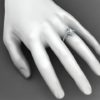 W085 Iris Pear Halo Engagement Ring On-Hand View