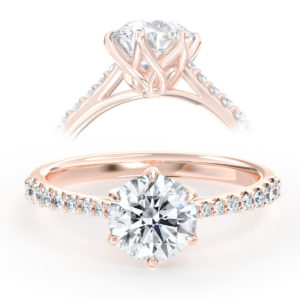 L0028 Ivy Solitaire Diamond Engagement in White Gold sideview 1600x1200