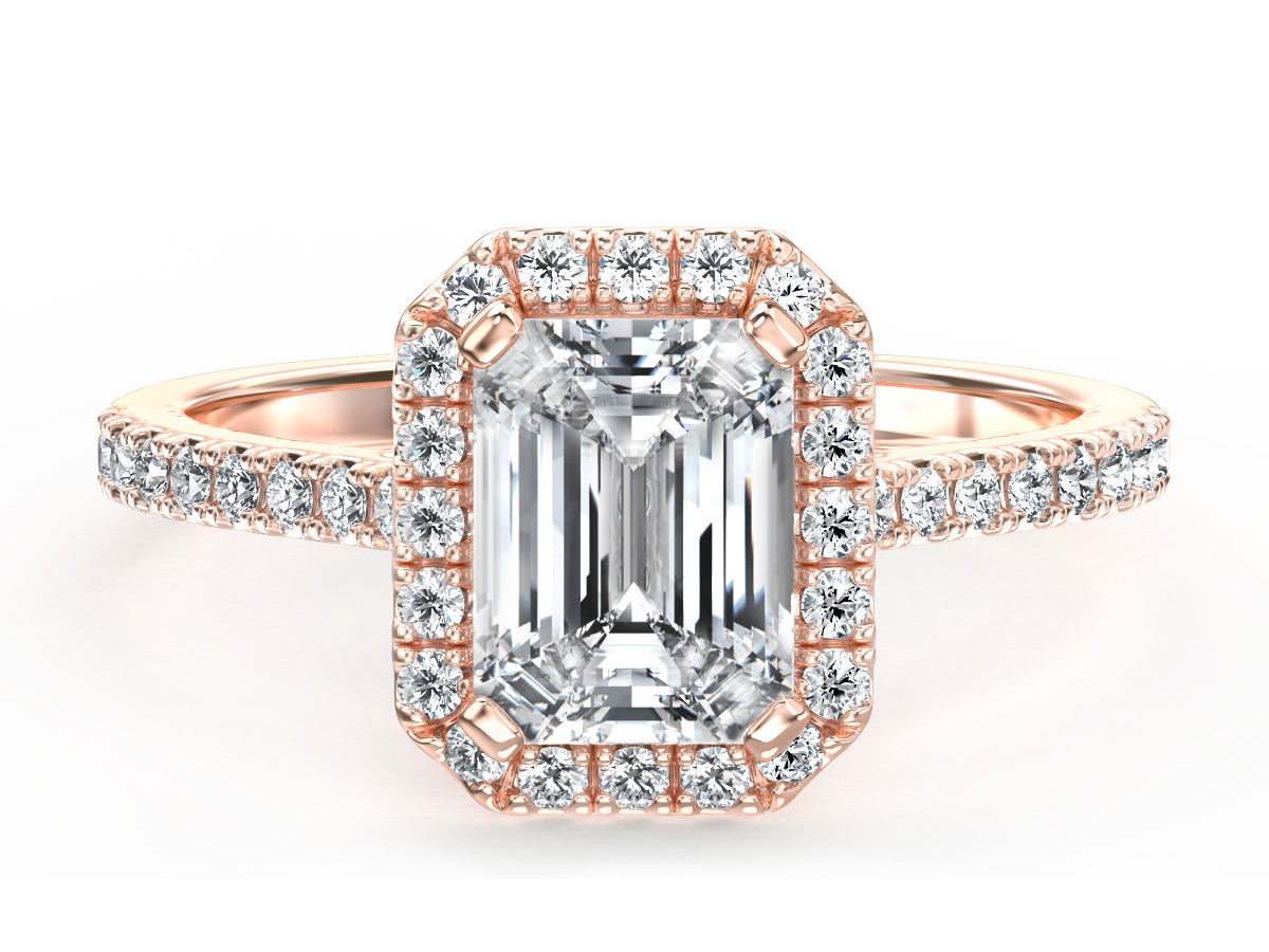 L0059 Jessica Halo Diamond Engagement Ring in Rose Gold L0059 Jessica Halo Diamond Engagement Ring in Rose Gold