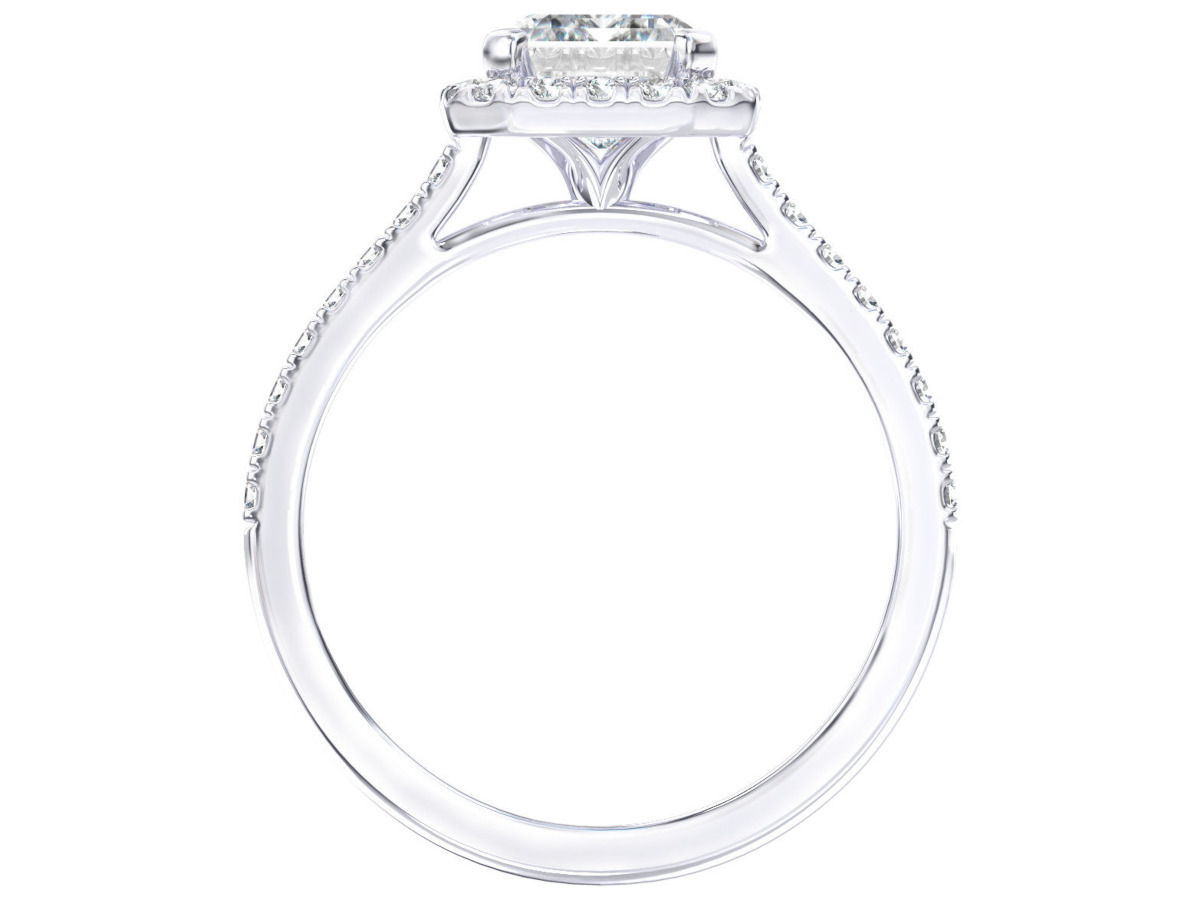 L0059 Jessica Halo Diamond Engagement Ring in White Gold Sideview L0059 Jessica Halo Diamond Engagement Ring in White Gold Sideview